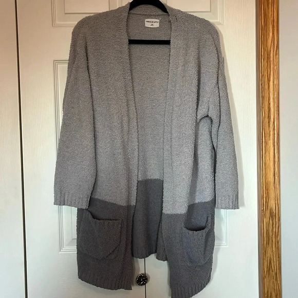 Medium Gray Fluffy Cardigan - Picture 2 of 9